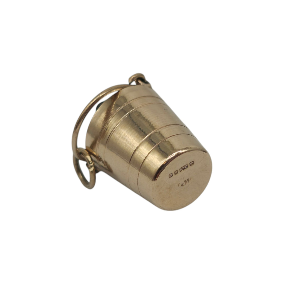 9ct 375 Yellow Gold Champagne Bucket Charm 1977 L 2.3 cm 1.6 g.