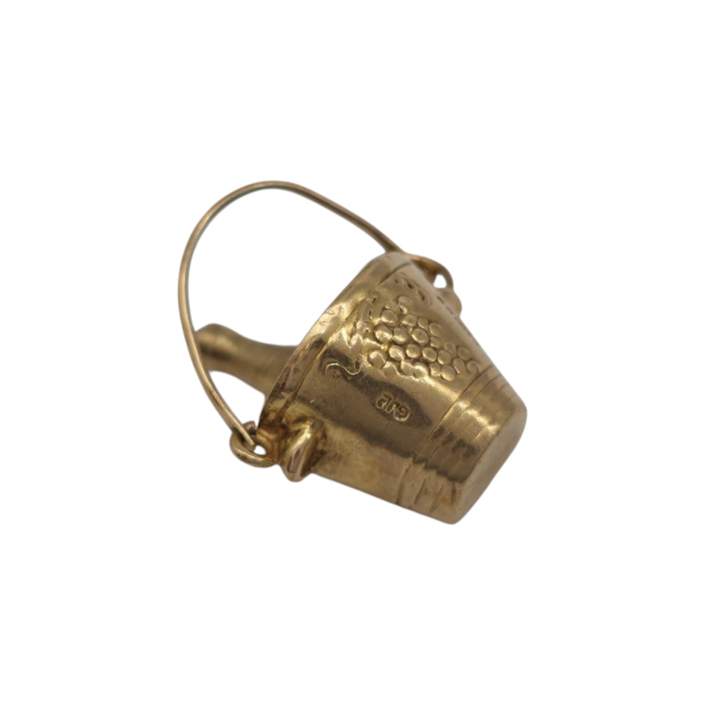 Georg Jensen 9ct 375 Yellow Gold Champagne Bucket Charm 1963 L 2.0 cm 2.2 g.