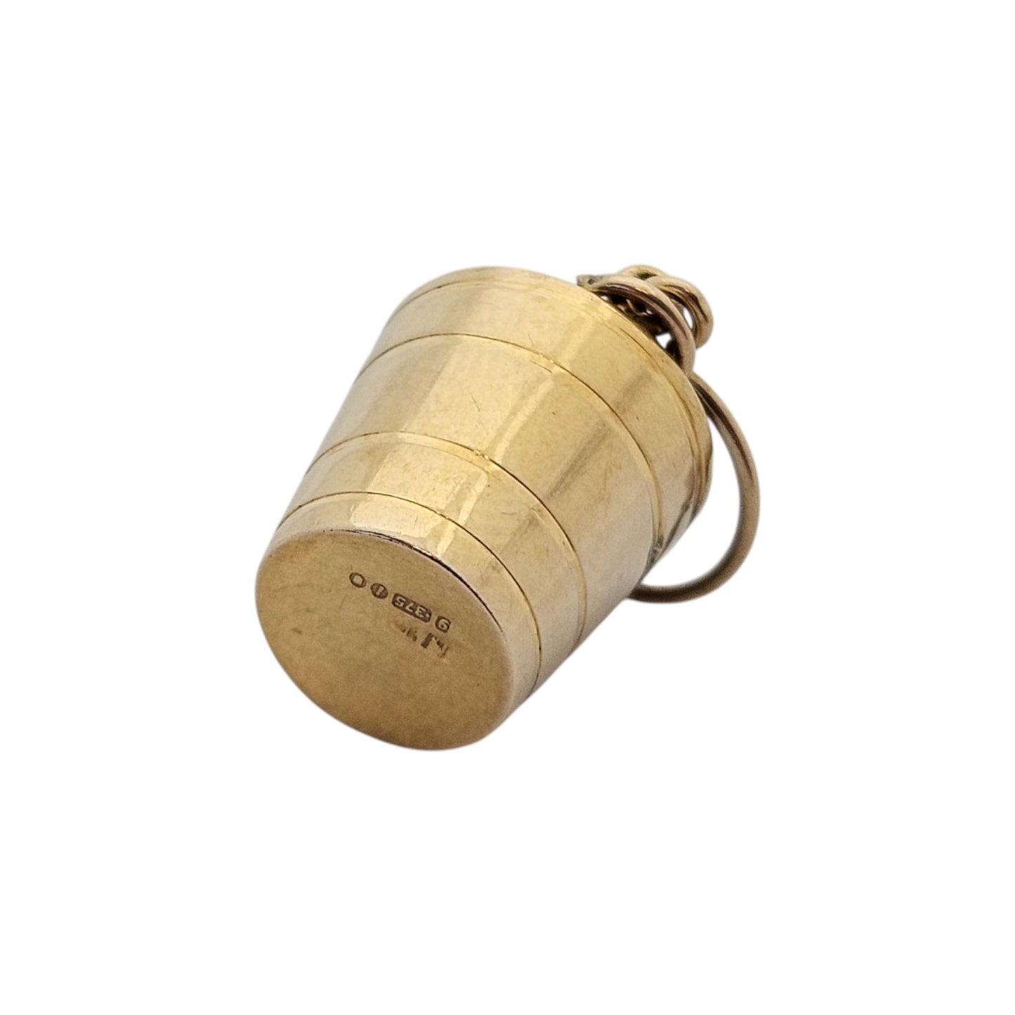 9ct 375 Yellow Gold Champagne Bucket Charm 1964 L 2.1 cm 1.9 g.