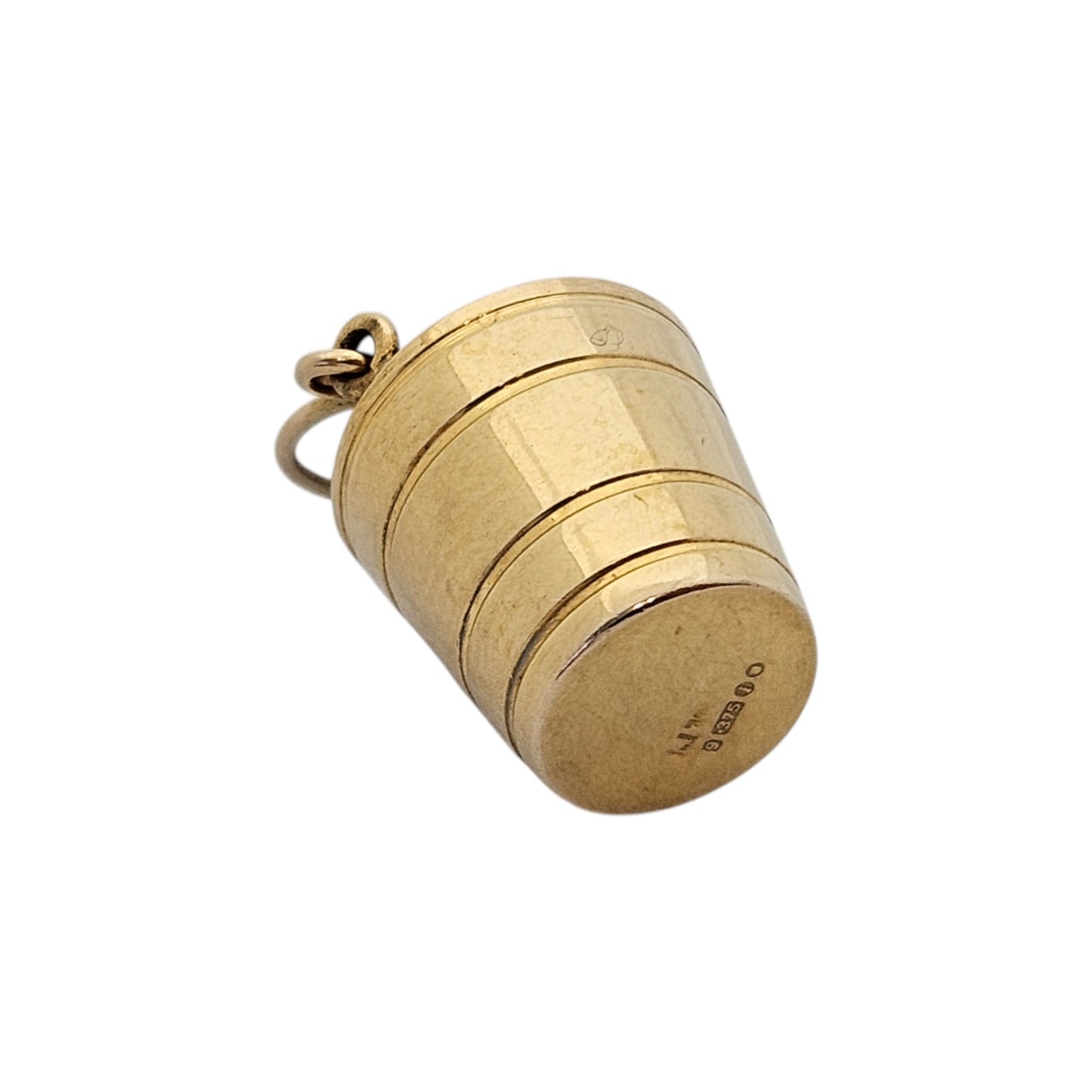 9ct 375 Yellow Gold Champagne Bucket Charm 1964 L 2.1 cm 1.9 g.