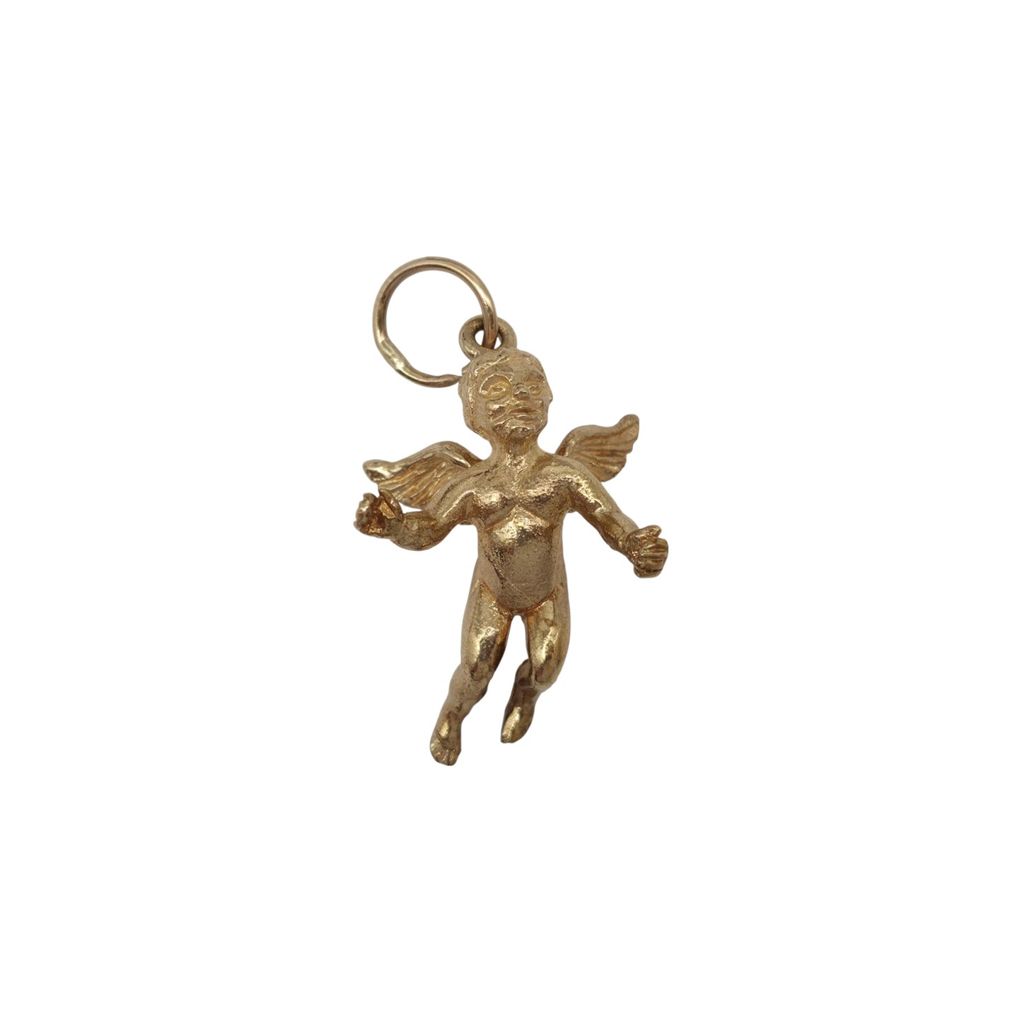 Heavy 9ct Yellow Gold Cherub Charm 2002 L 2.8 cm 8.0 g.