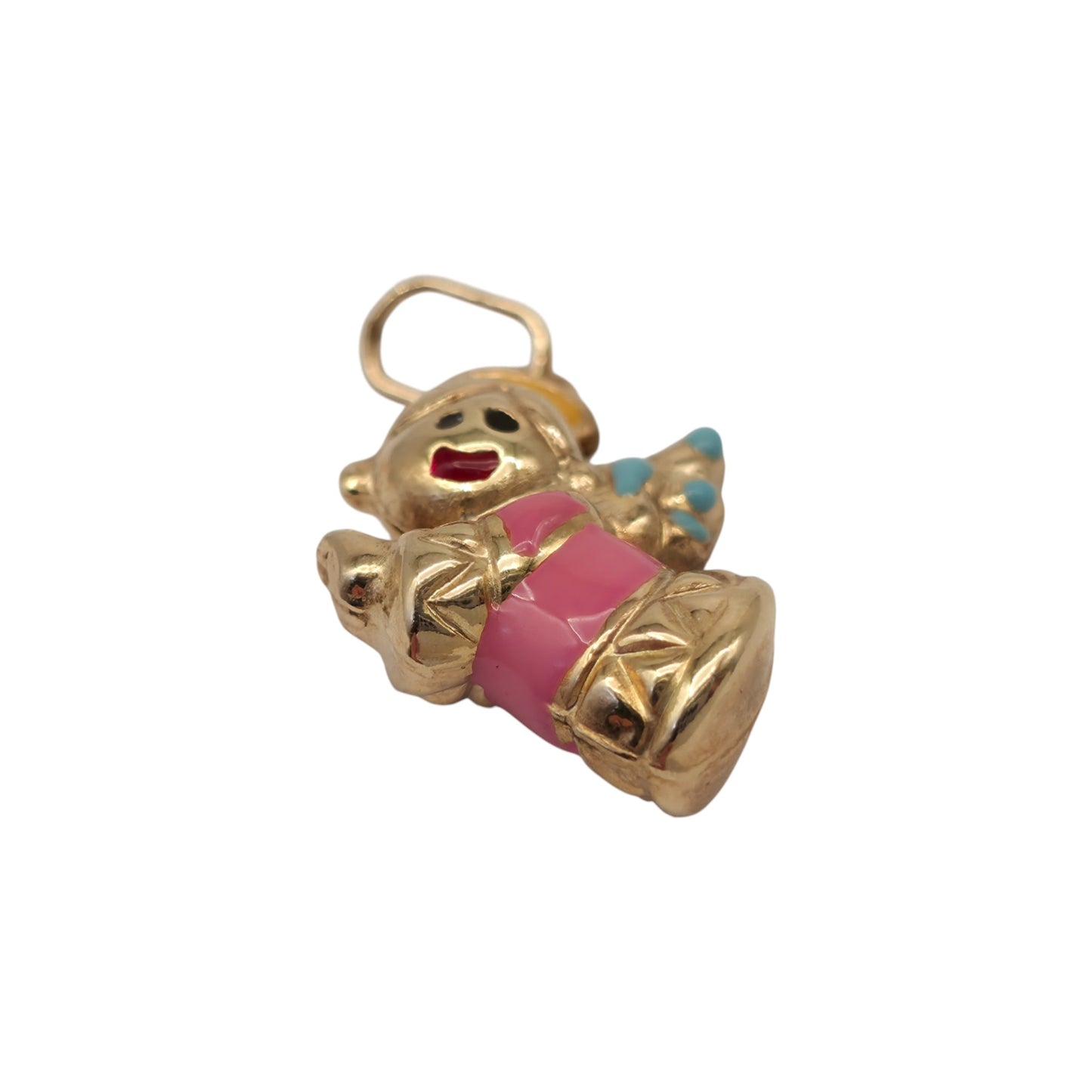 9ct 375 Yellow Gold & Enamel Cherub Pendant L 1.8 cm 1.5 g.
