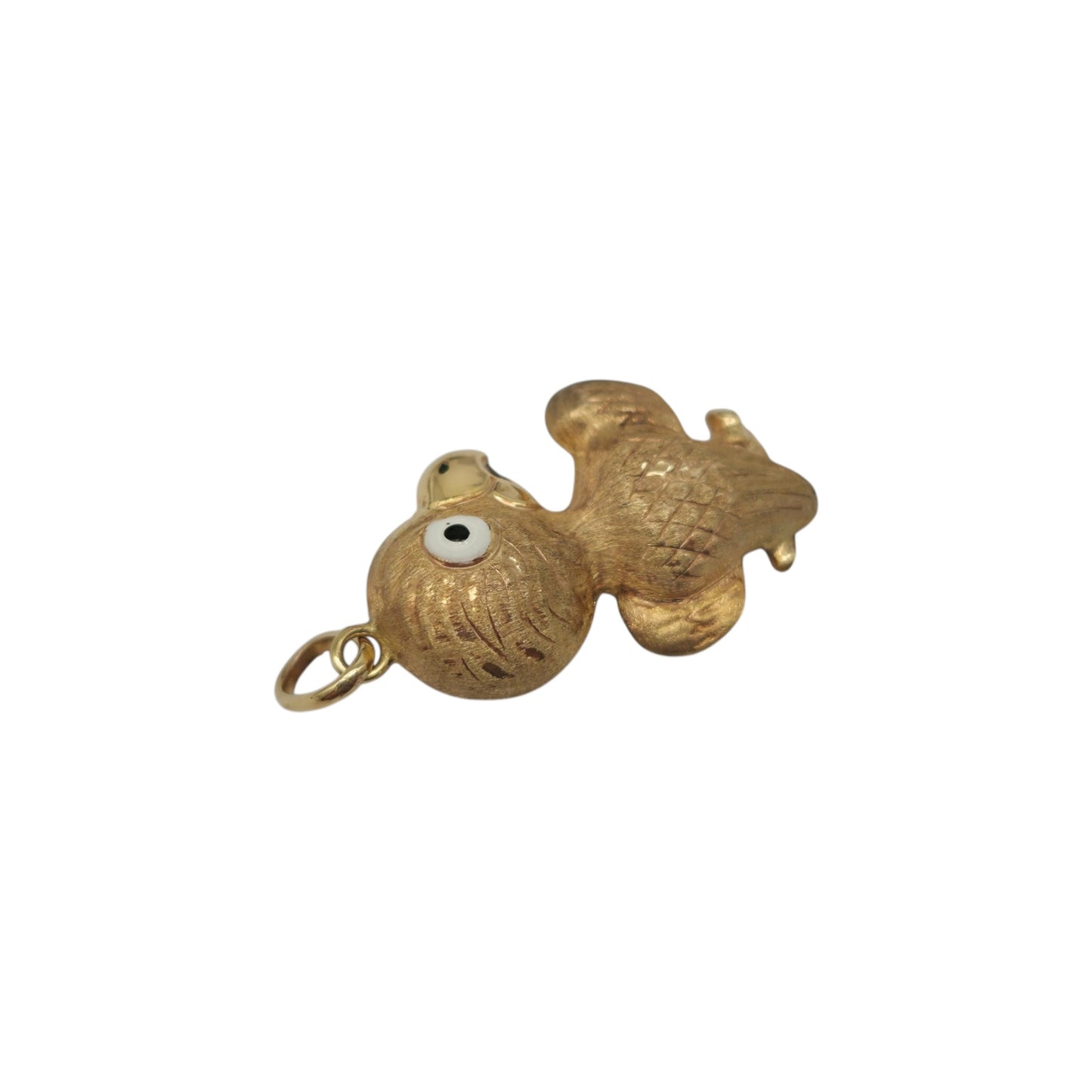 9ct 375 Yellow Gold & Enamel Chick Charm 1977 L 2.2 cm 1.1 g.