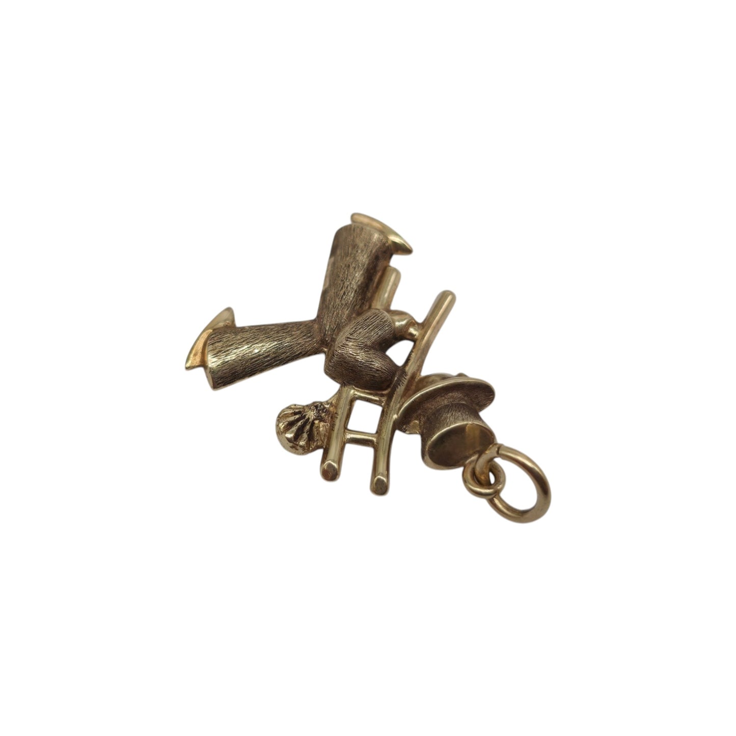 9ct 375 Yellow Gold Chimney Sweep Charm 1962 L 1.7 cm 1.0 g.