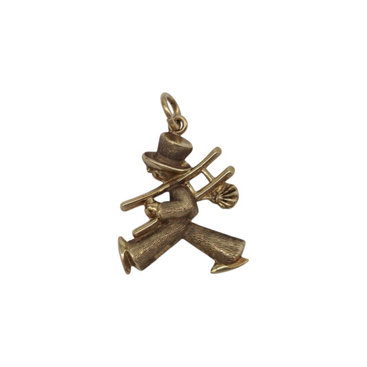 9ct 375 Yellow Gold Chimney Sweep Charm 1962 L 1.7 cm 1.0 g.