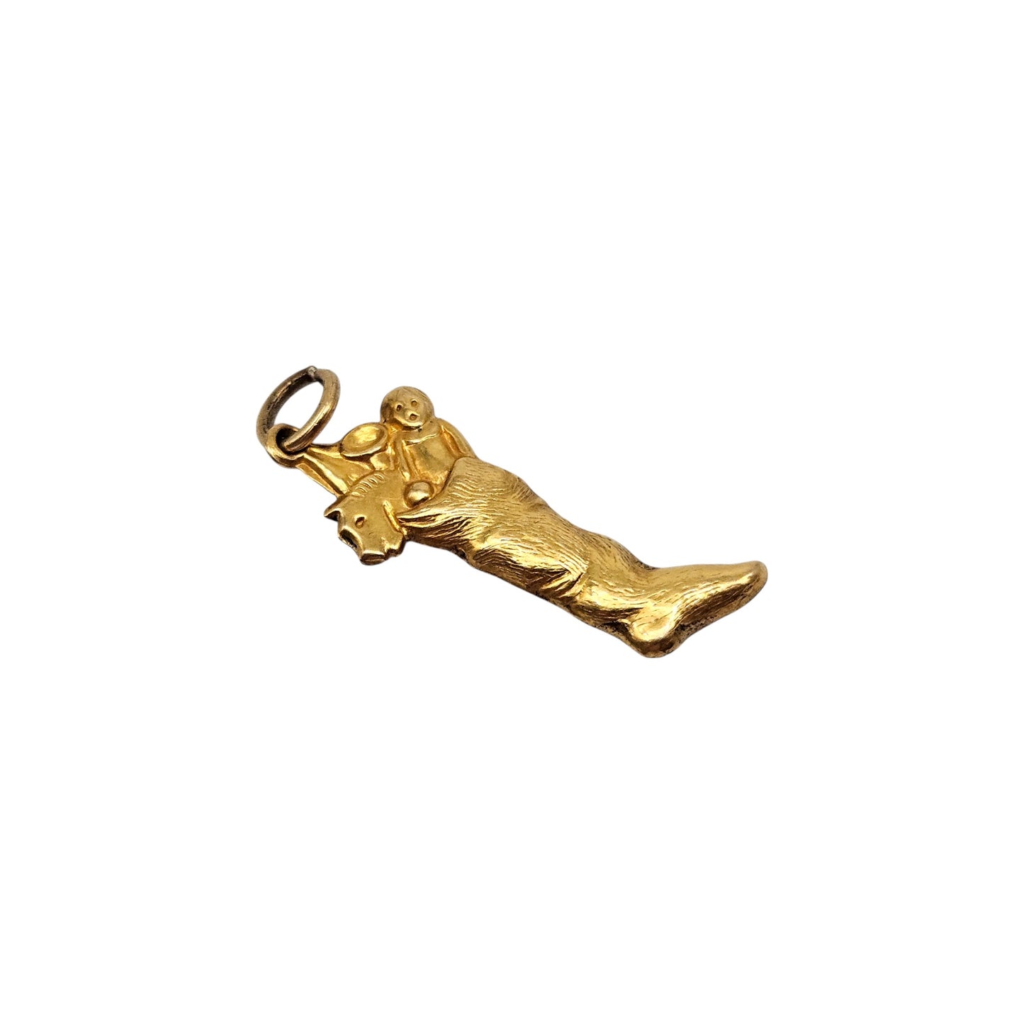 Rare Antique 9ct Yellow Gold Christmas Stocking Charm c.1900 L 2.5 cm 1.1 g.