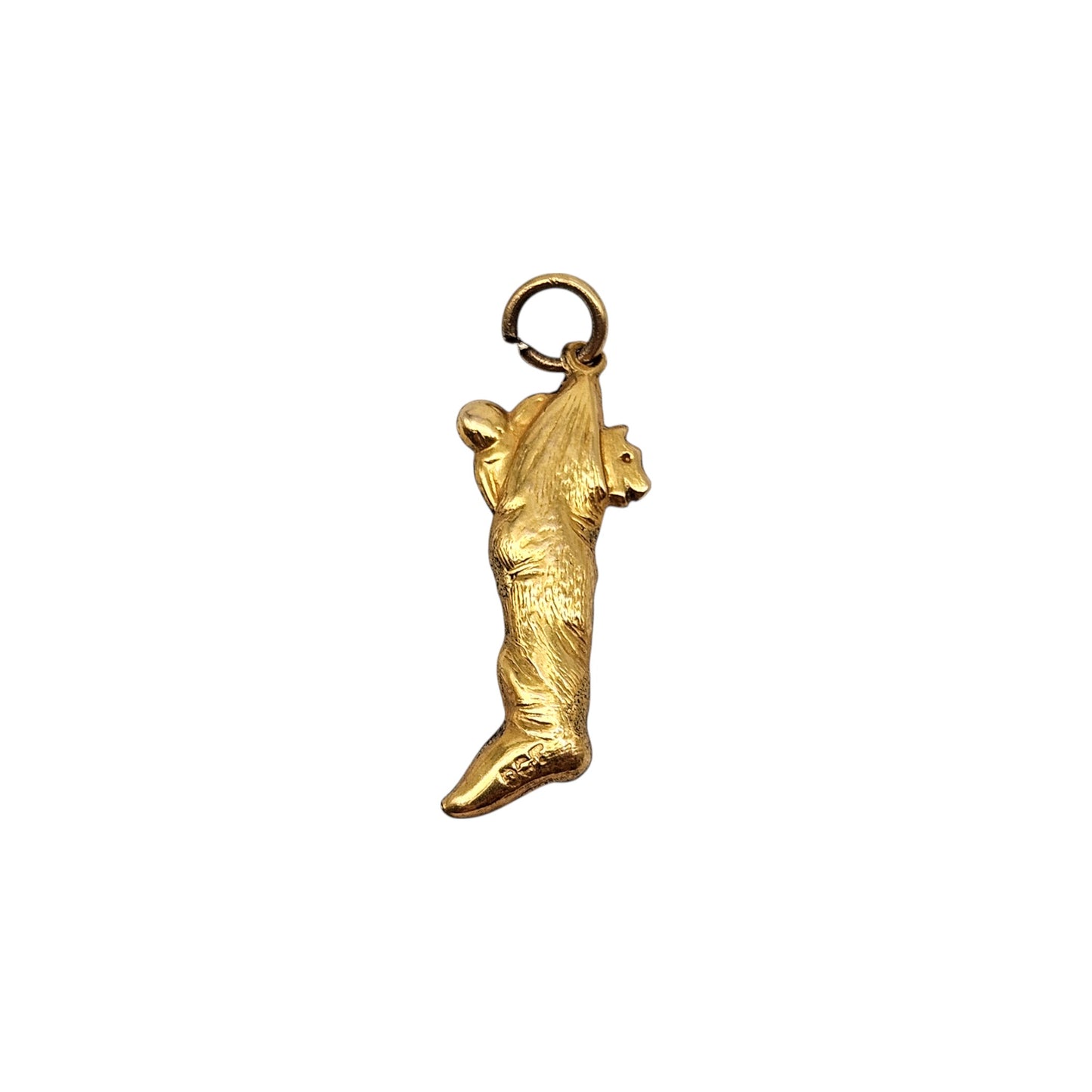 Rare Antique 9ct Yellow Gold Christmas Stocking Charm c.1900 L 2.5 cm 1.1 g.