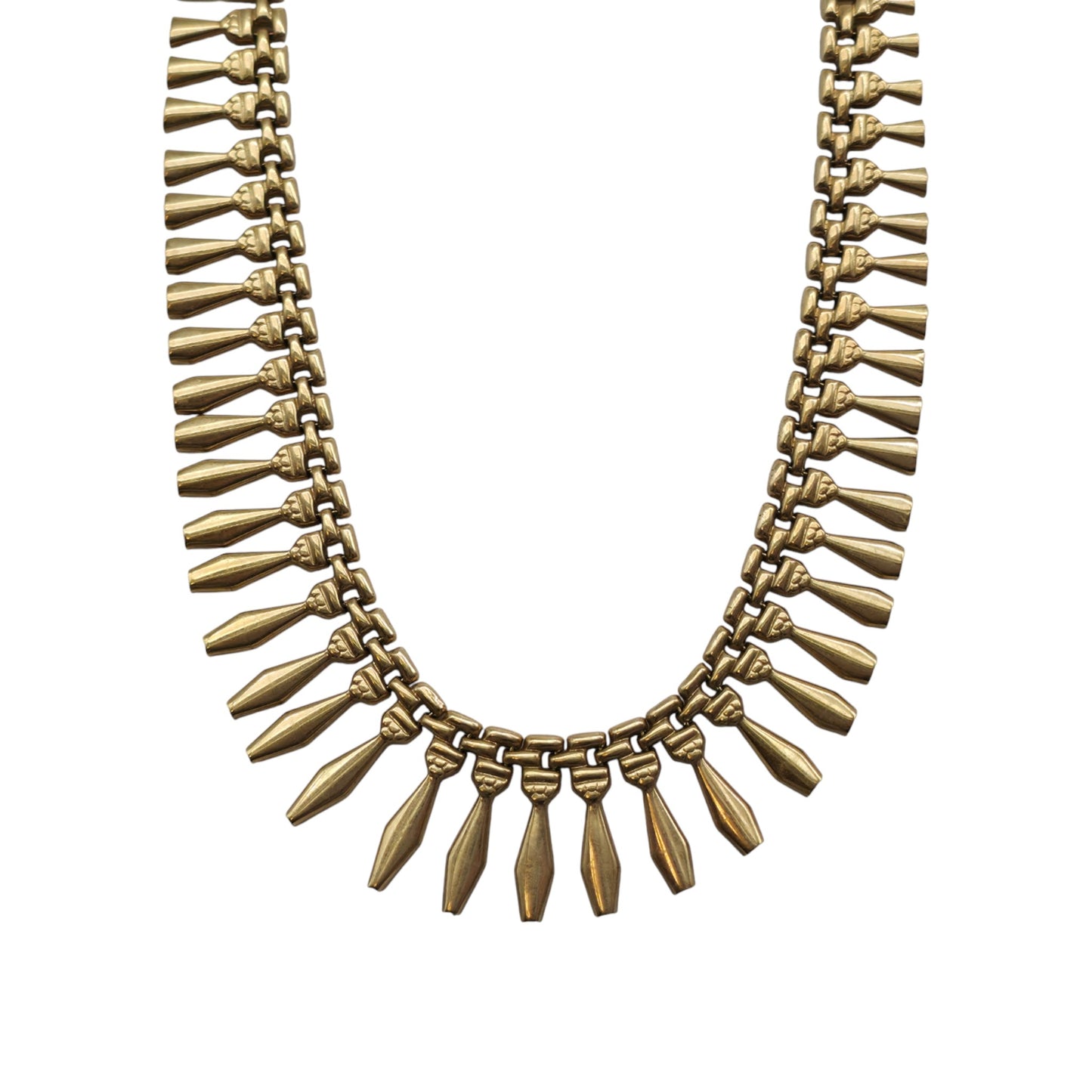 9ct 375 Yellow Gold Cleopatra Fringe Necklace L 42.1 cm 17.5 g.