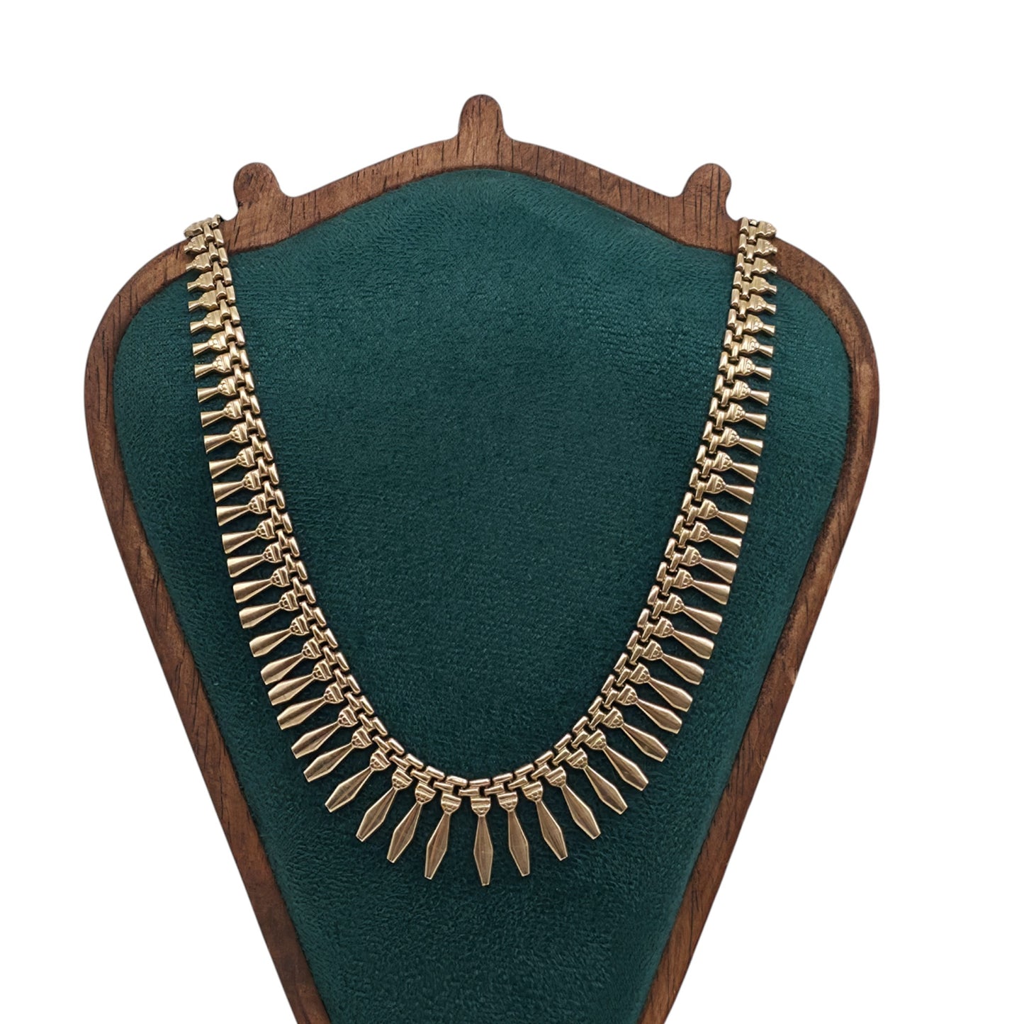 9ct 375 Yellow Gold Cleopatra Fringe Necklace L 42.1 cm 17.5 g.