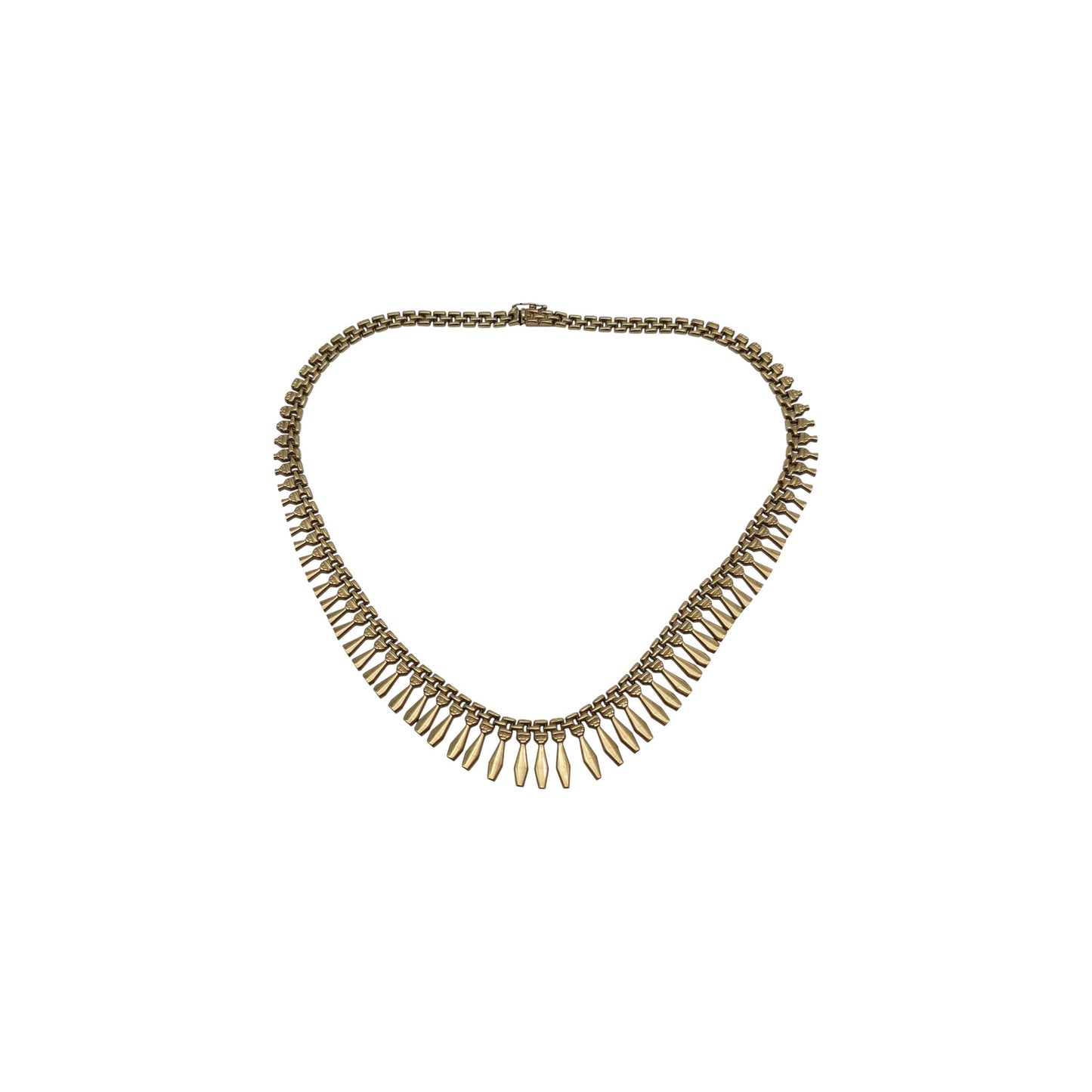 9ct 375 Yellow Gold Cleopatra Fringe Necklace L 42.1 cm 17.5 g.