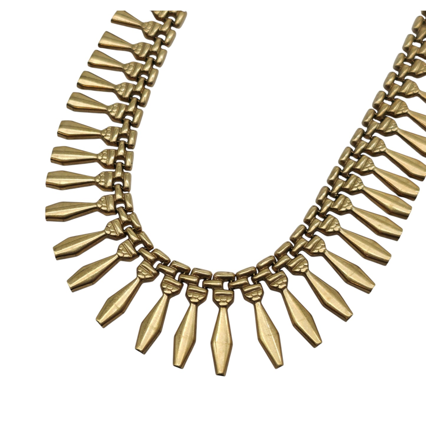 9ct 375 Yellow Gold Cleopatra Fringe Necklace L 42.1 cm 17.5 g.