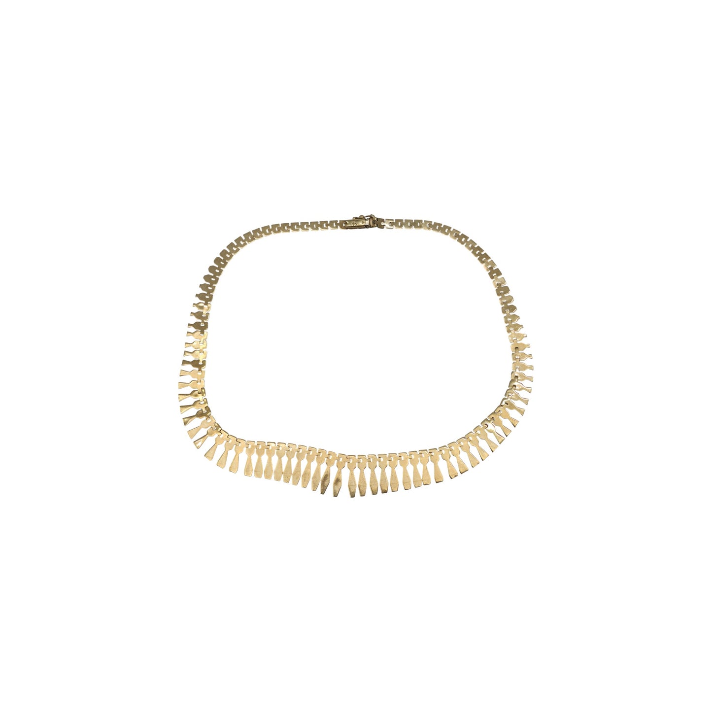 9ct 375 Yellow Gold Cleopatra Fringe Necklace L 42.1 cm 17.5 g.