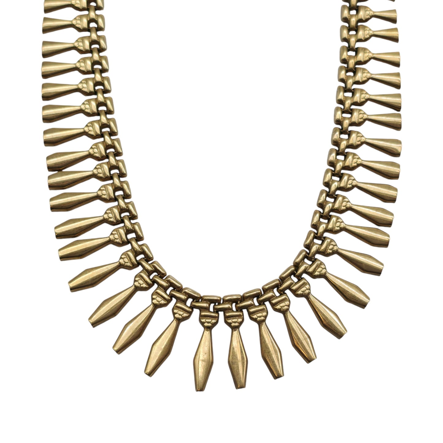 9ct 375 Yellow Gold Cleopatra Fringe Necklace L 42.1 cm 17.5 g.