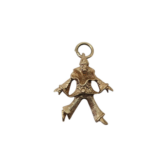 9ct 375 Yellow Gold Clown Charm 1984 L 2.0 cm 1.9 g.