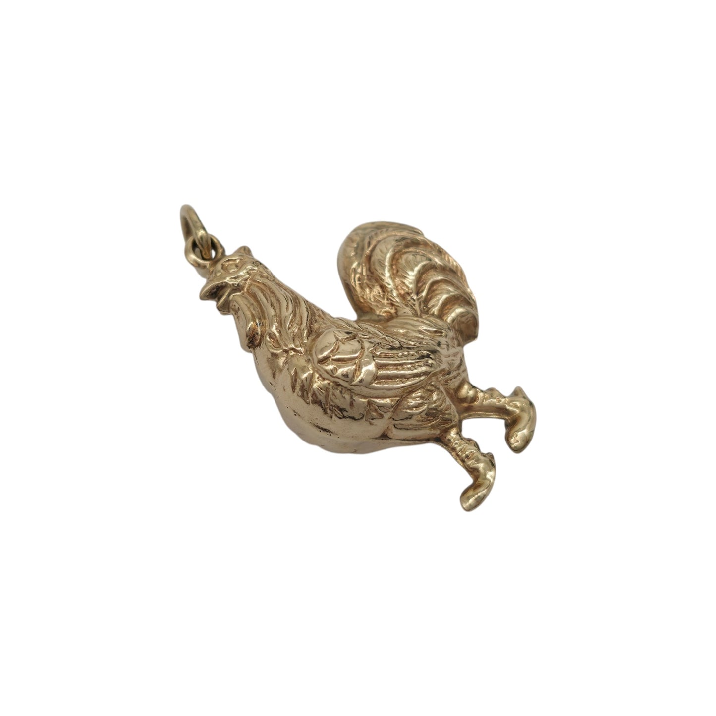 9ct 375 Yellow Gold Cockerel Charm 1978 L 2.3 cm 1.9 g.