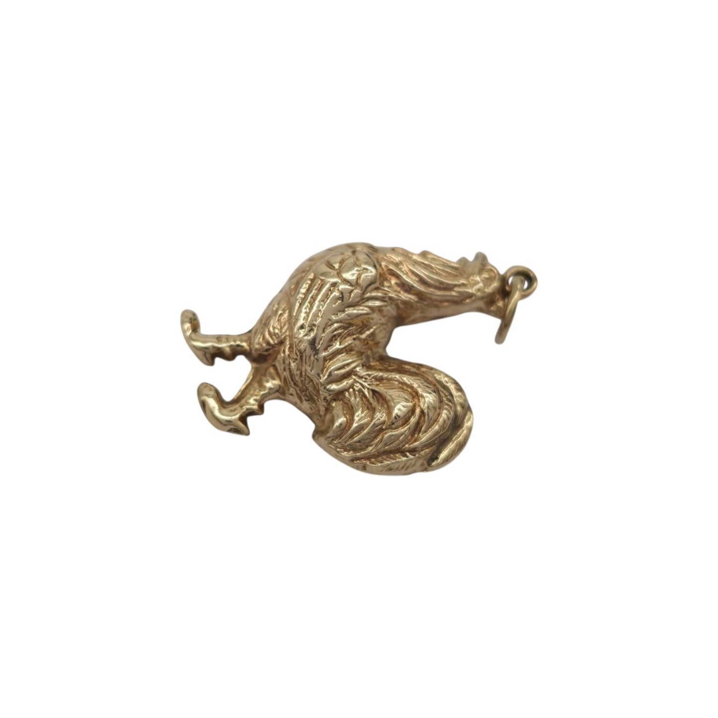 9ct 375 Yellow Gold Cockerel Charm 1978 L 2.3 cm 1.9 g.