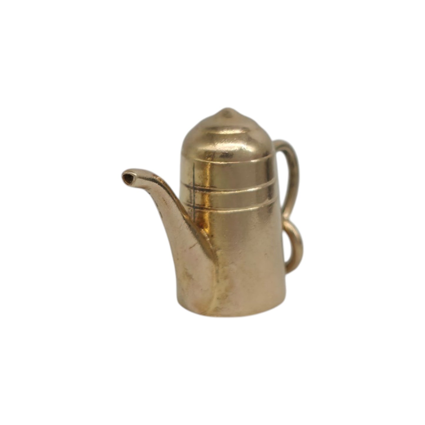 9ct 375 Yellow Gold Coffee Pot Charm 1947 L 1.7 cm 1.3 g.