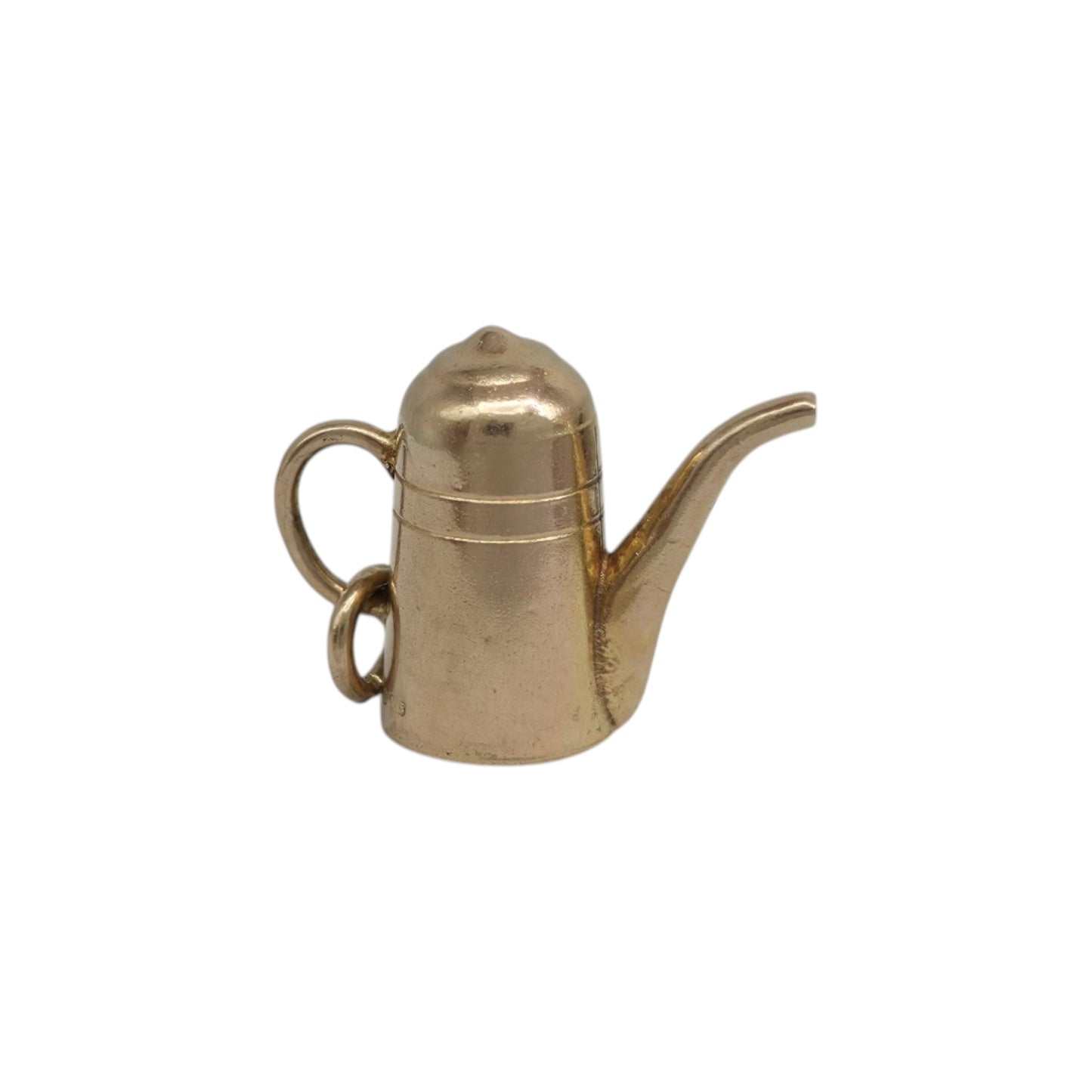 9ct 375 Yellow Gold Coffee Pot Charm 1947 L 1.7 cm 1.3 g.