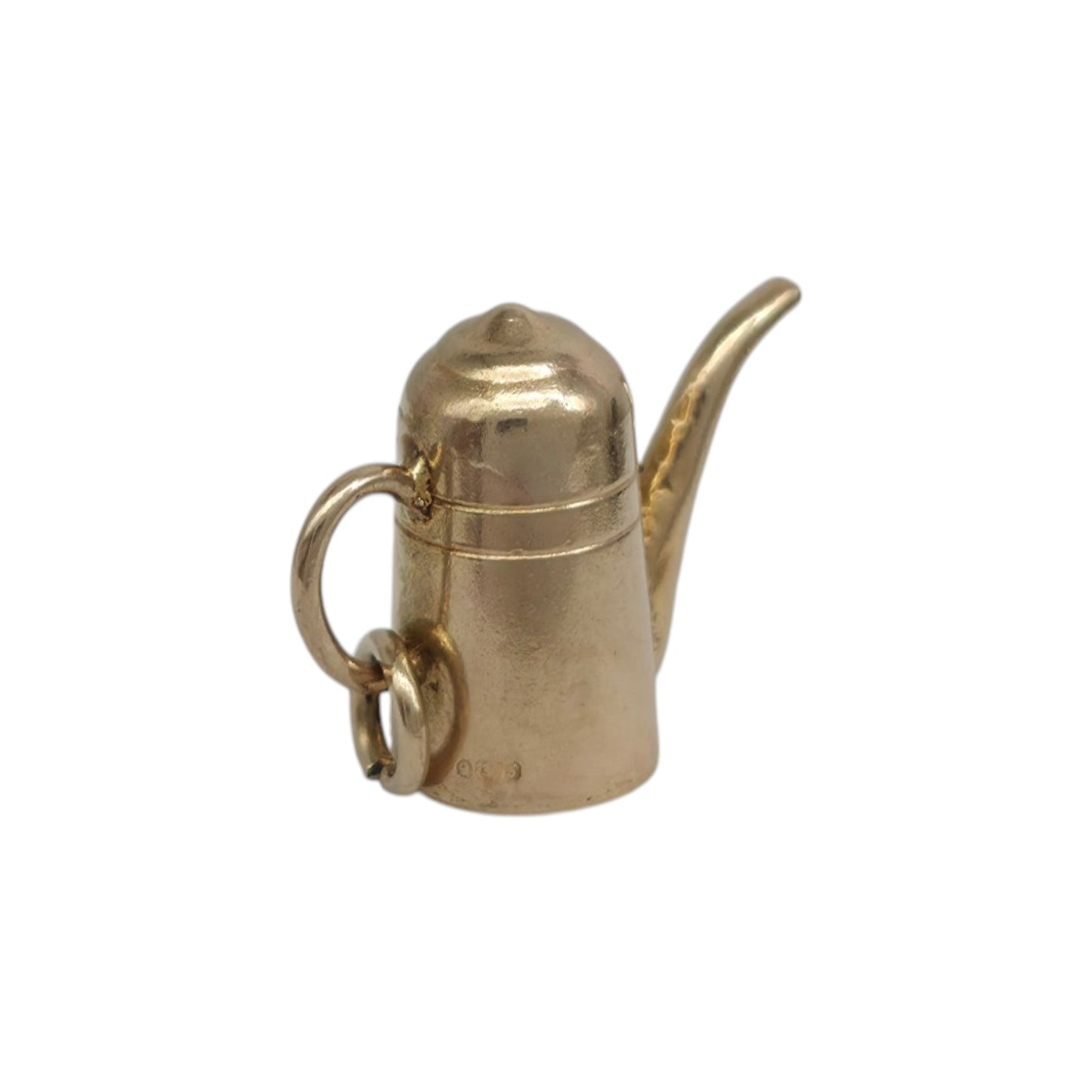 9ct 375 Yellow Gold Coffee Pot Charm 1947 L 1.7 cm 1.3 g.