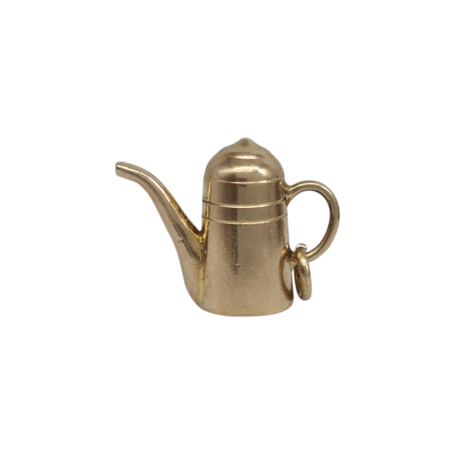 9ct 375 Yellow Gold Coffee Pot Charm 1947 L 1.7 cm 1.3 g.