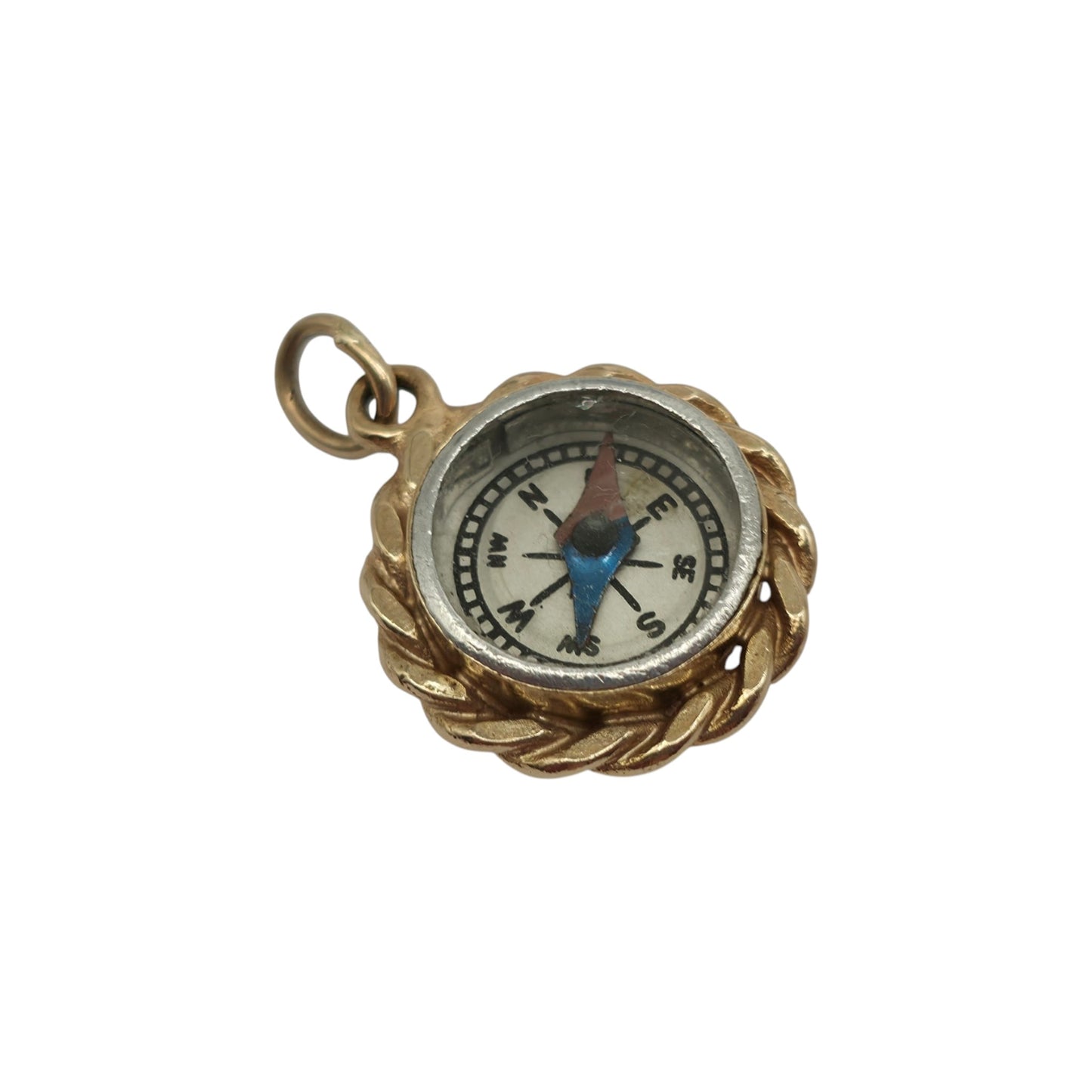 9ct 375 Yellow Gold Compass Charm 1967 L 1.7 cm 3.9 g.
