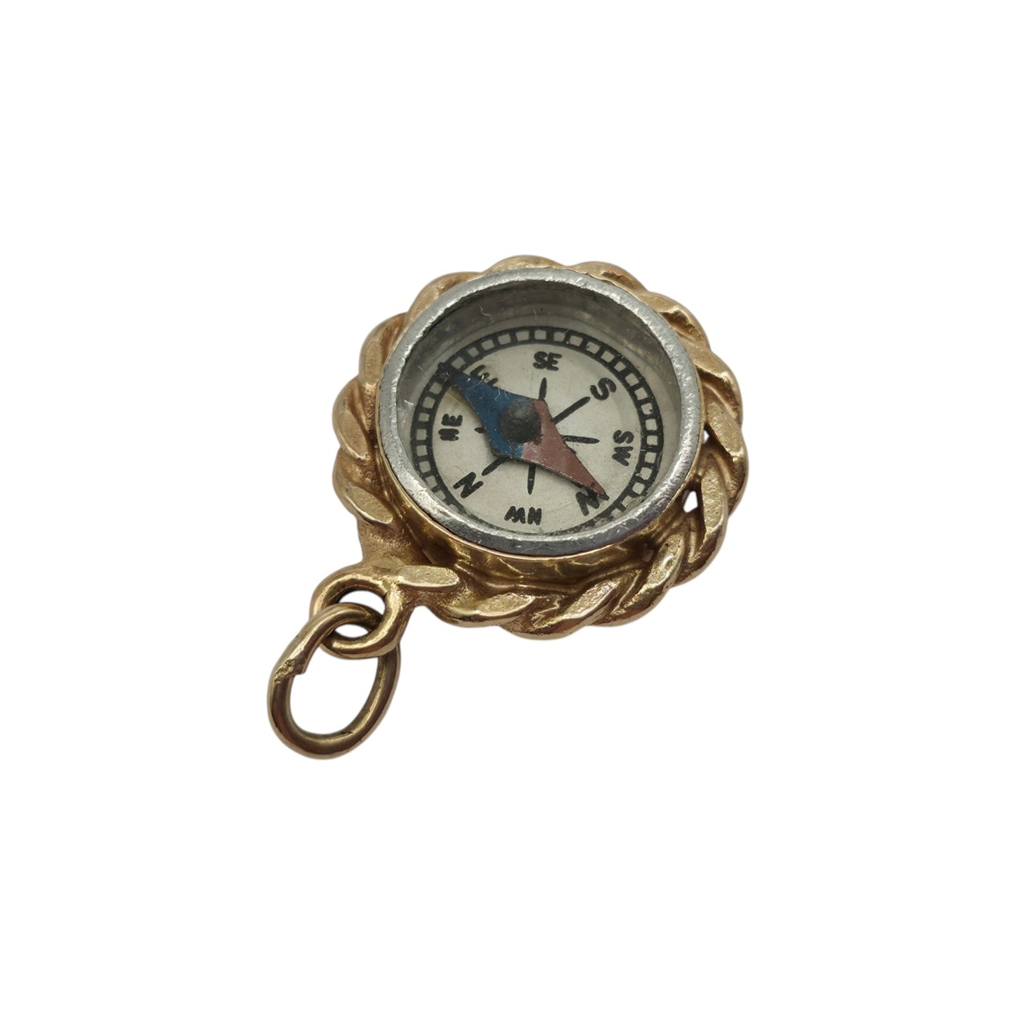 9ct 375 Yellow Gold Compass Charm 1967 L 1.7 cm 3.9 g.