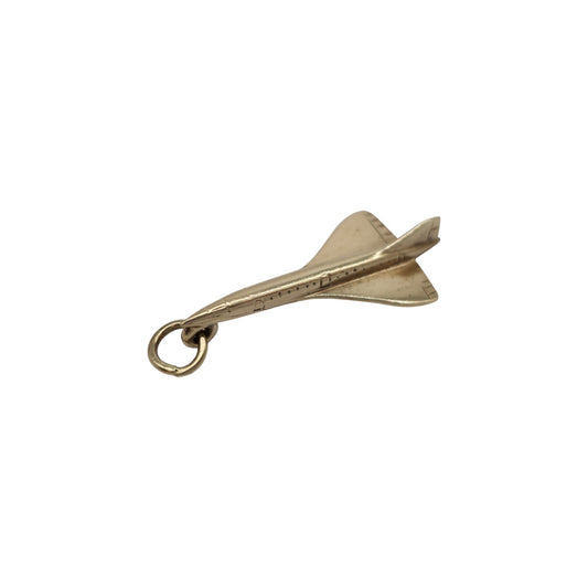 9ct 375 Yellow Gold Concorde Charm 1976 L 2.6 cm 1.6 g.