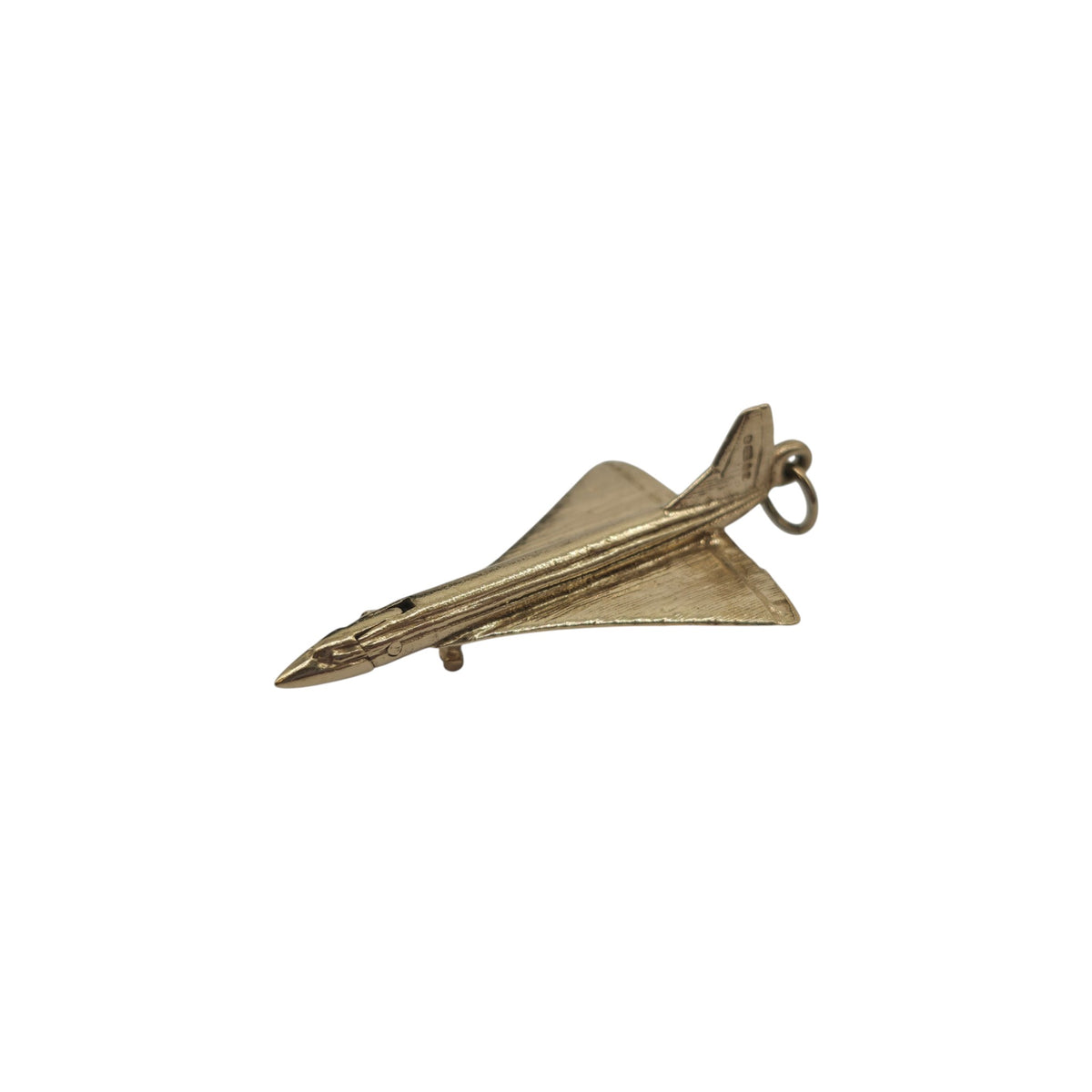 Heavy 9ct 375 Yellow Gold Articulated Concorde Charm 1978 L 3.7 cm 6.0 g.