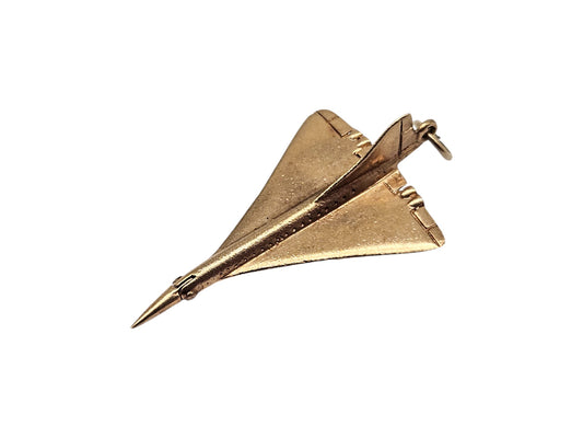 9ct 375 Yellow Gold Articulated Concorde Charm 1978 L 3.9 cm 4.7 g.
