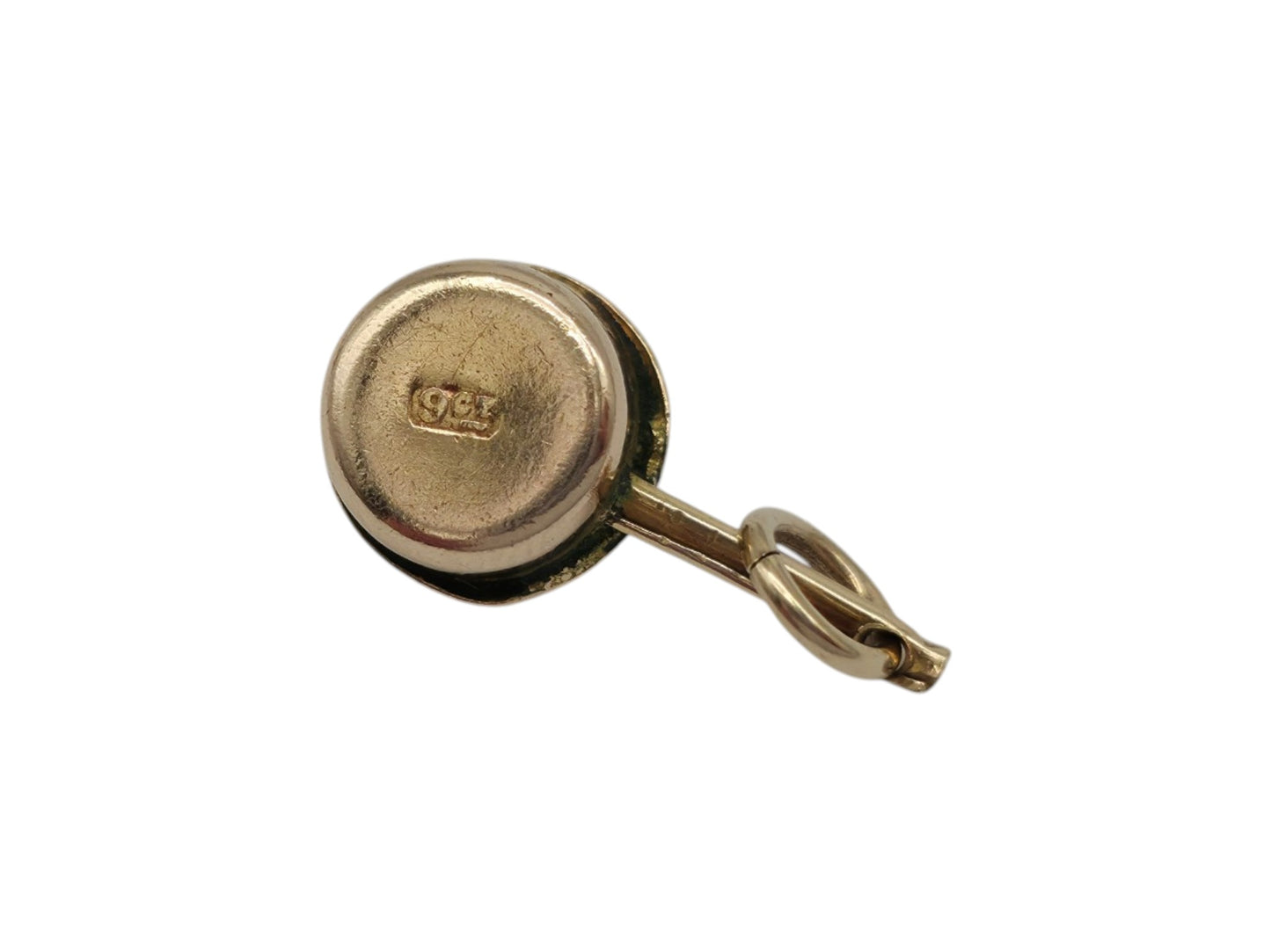 Antique 9ct Yellow Gold Cooking Pot Charm c.1900 L 1.4 cm 0.6 g.