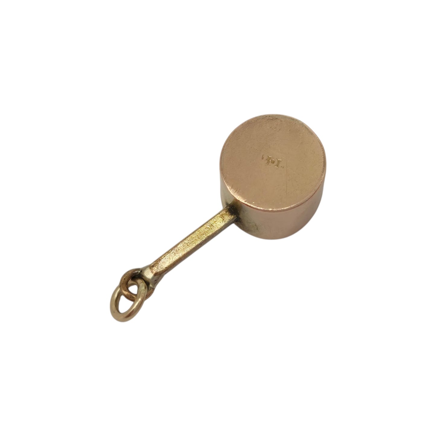 Antique 9ct Yellow Gold Cooking Pot Charm c.1900 L 1.7 cm 0.9 g.