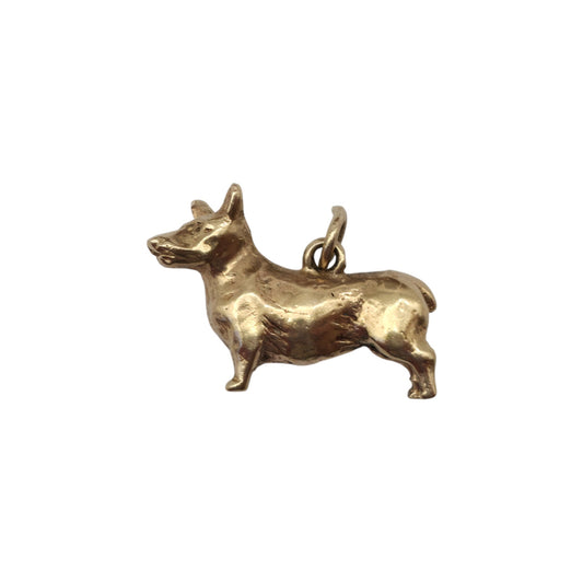 pre-owned cast 9ct gold Corgi Dog Charm.