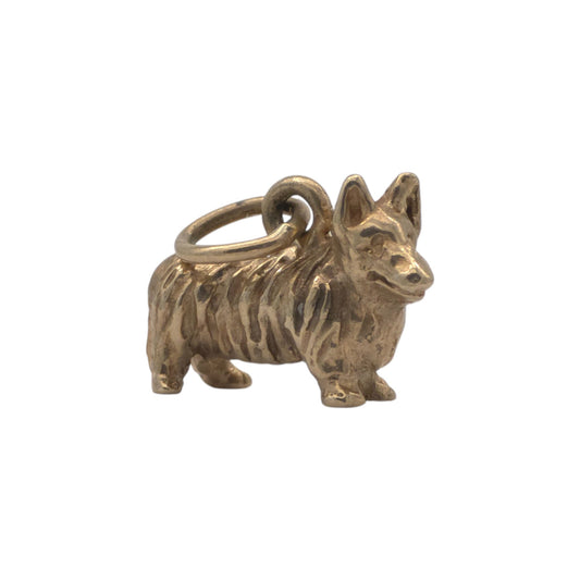 pre-owned cast 9ct gold Corgi Dog Charm.