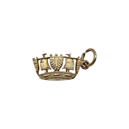 9ct 375 Yellow Gold Coronet Charm 1961 L 1.4 cm 1.1 g.