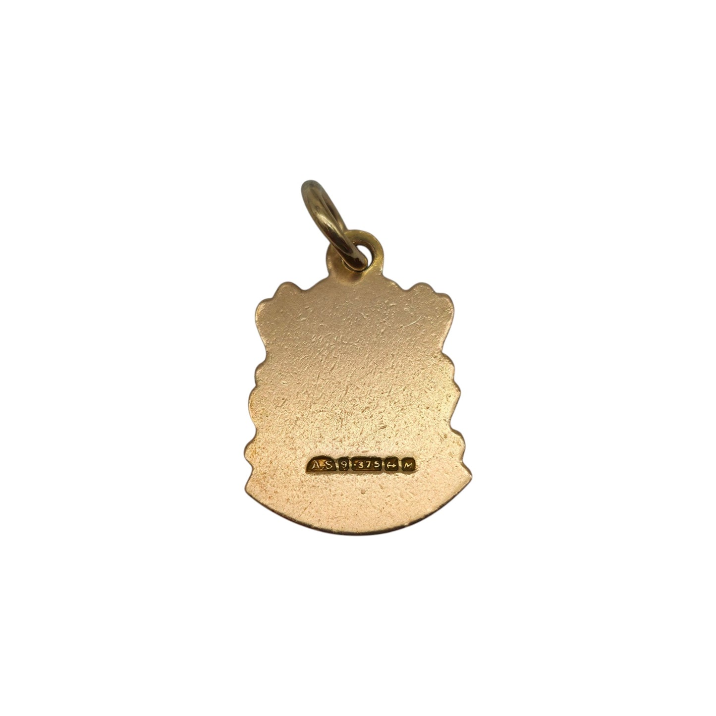 9ct 375 Yellow Gold & Enamel Coventry Medallion Charm 1961 L 1.3 cm 1.5 g.