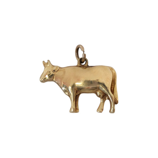9ct Yellow Gold Cow Charm 