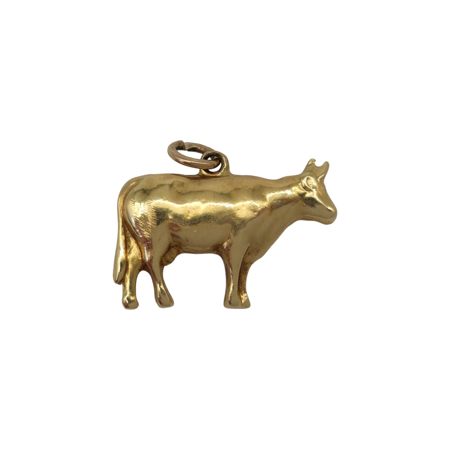 9ct Yellow Gold Cow Charm L 2.0 cm 1.7 g.
