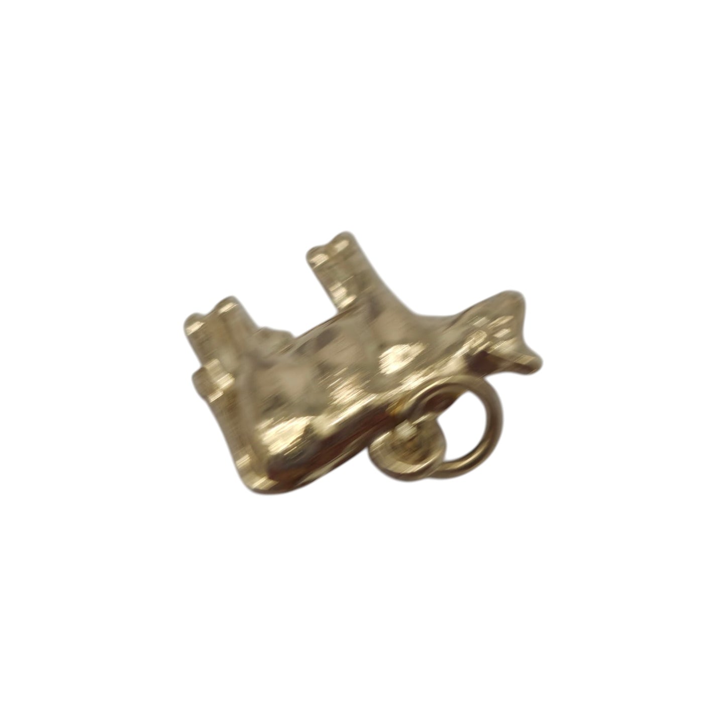 9ct 375 Yellow Gold Cow Charm 1972 L 1.5 cm 0.5 g.