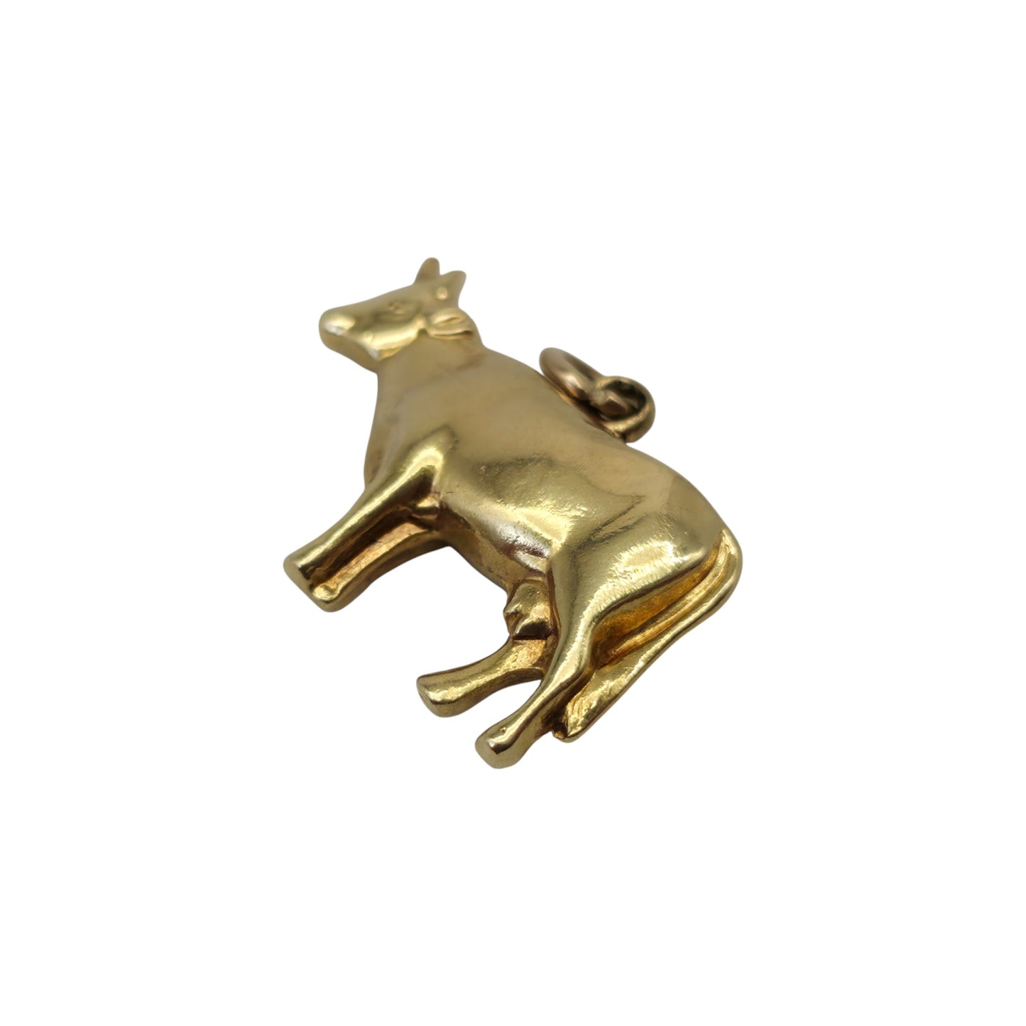 9ct Yellow Gold Cow Charm L 2.0 cm 1.7 g.