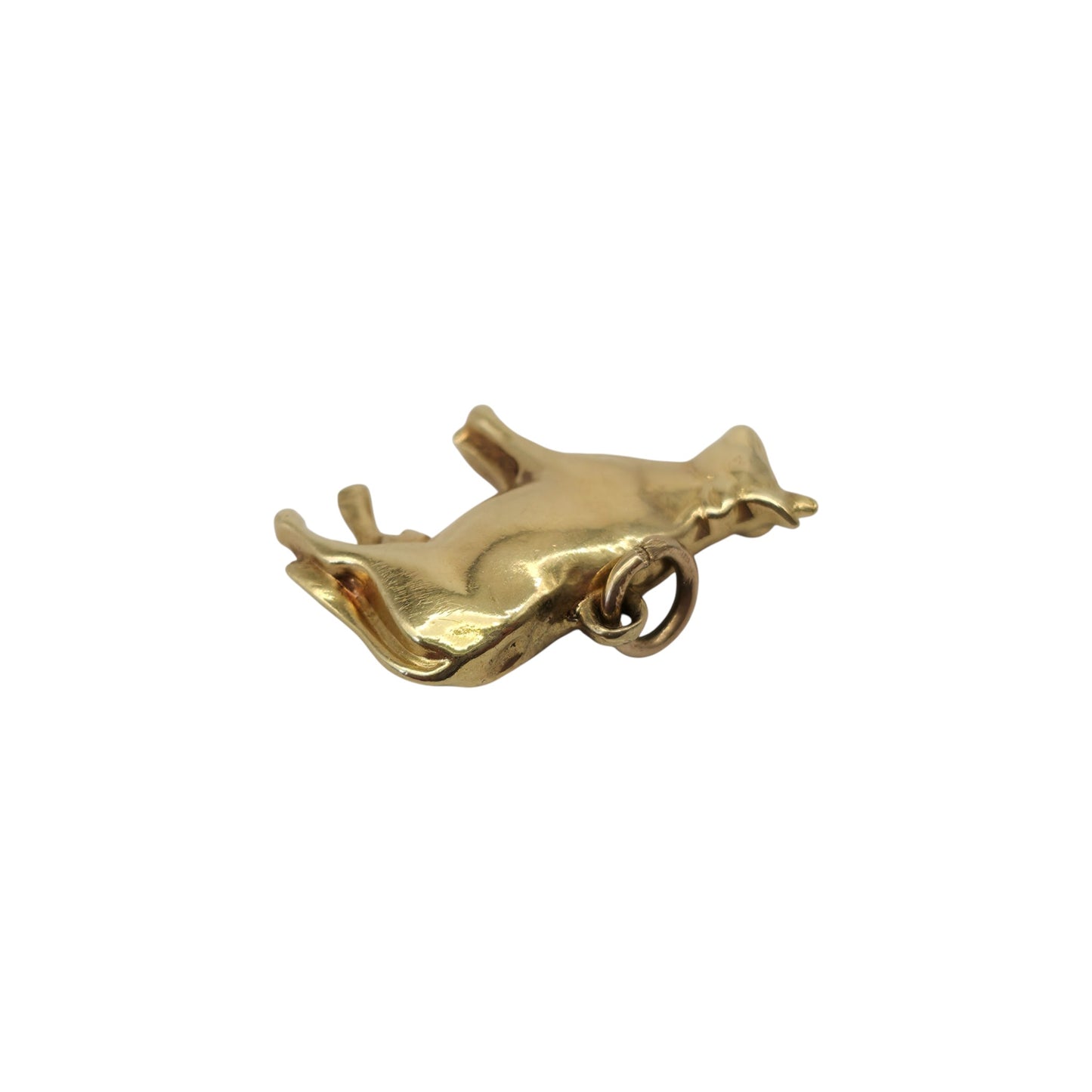 9ct Yellow Gold Cow Charm L 2.0 cm 1.7 g.