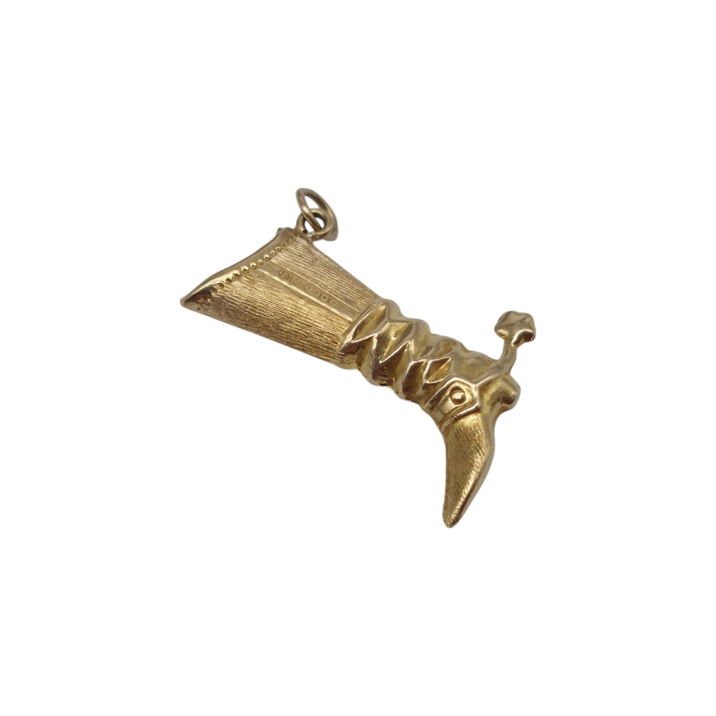 9ct 375 Yellow Gold Cowboy's Boot Charm 1976 L 2.5 cm 0.9 g.
