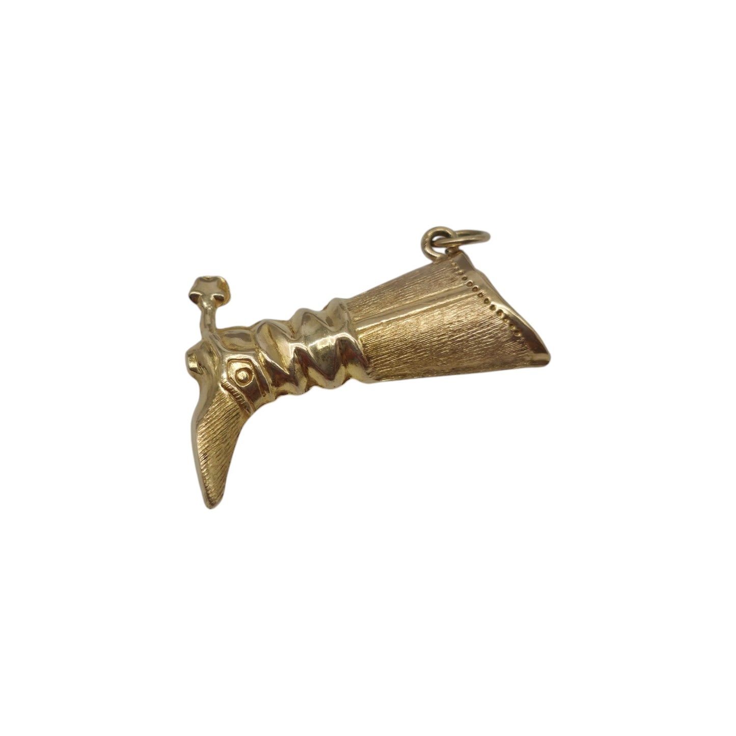9ct 375 Yellow Gold Cowboy's Boot Charm 1976 L 2.5 cm 0.9 g.