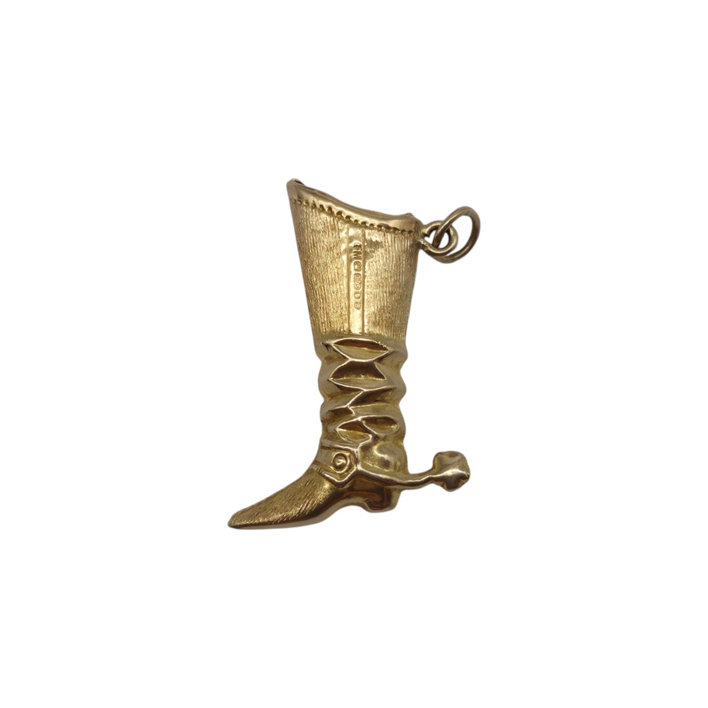 9ct 375 Yellow Gold Cowboy's Boot Charm 1976 L 2.5 cm 0.9 g.