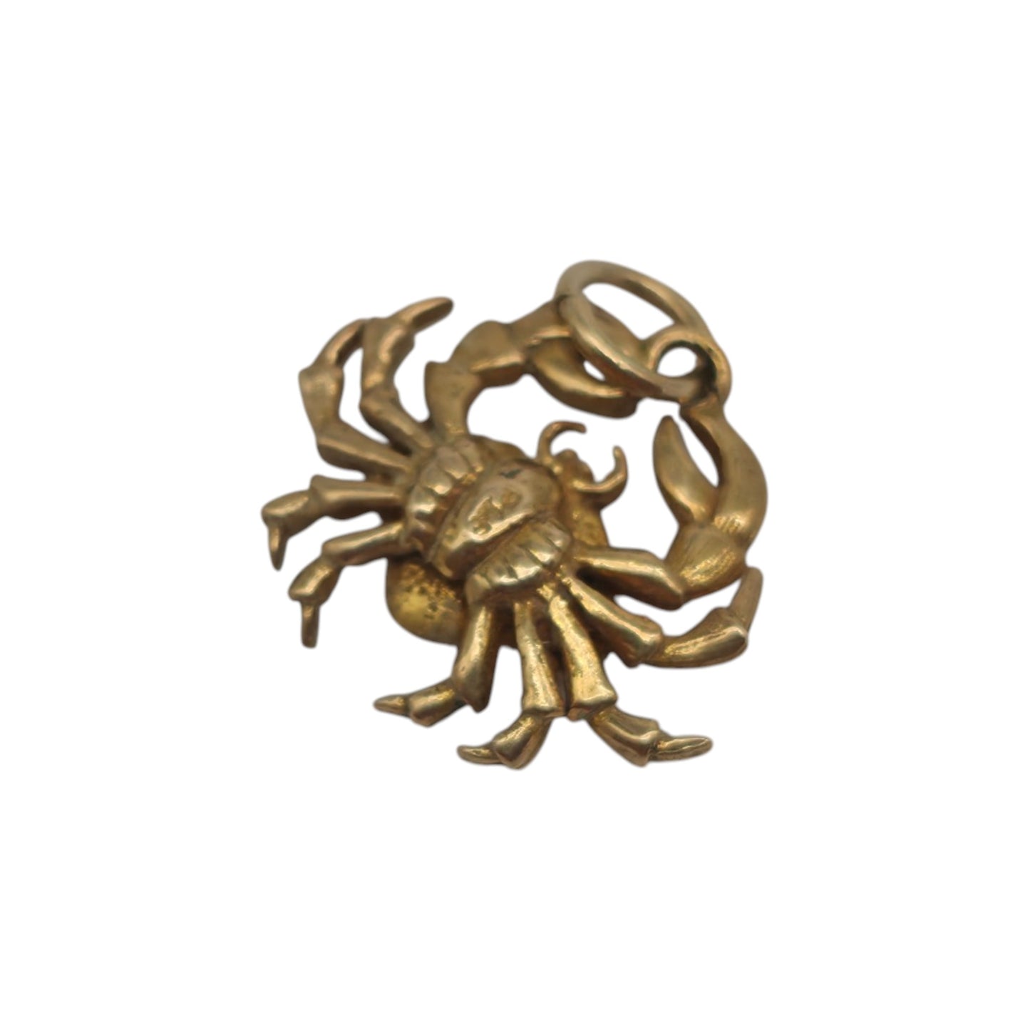 9ct 375 Yellow Gold Crab Charm 1955 L 1.4 cm 1.5 g.