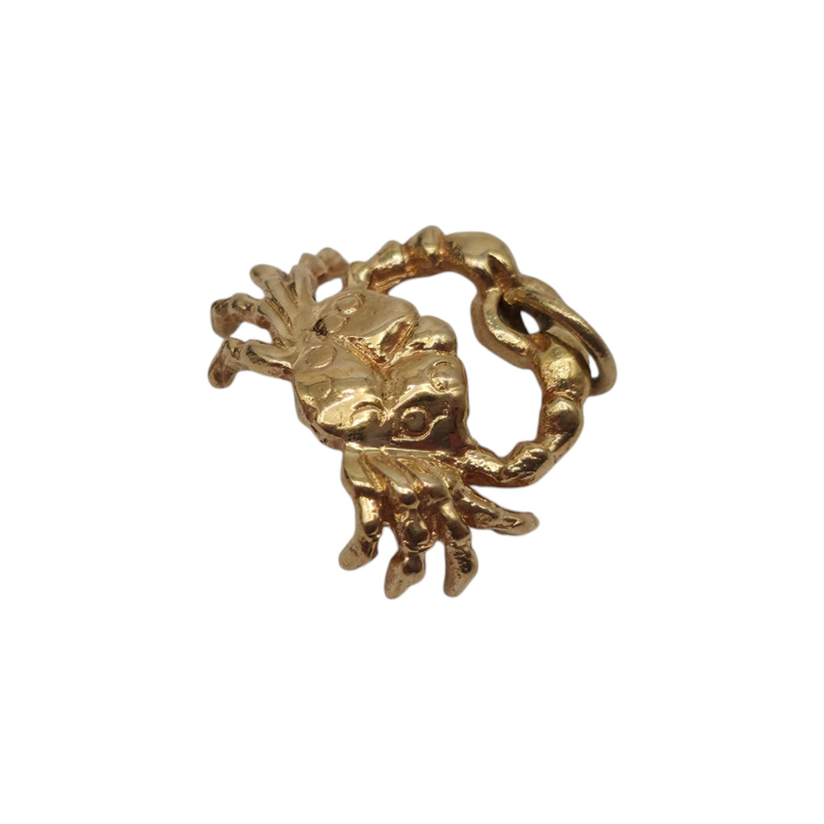 9ct 375 Yellow Gold Crab Charm 1970 L 1.1 cm 0.9 g.