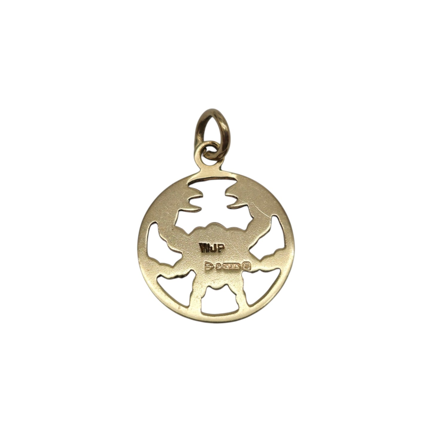 Chester 9ct 375 Yellow Gold Crab Charm 1957 L 1.3 cm 0.5 g.