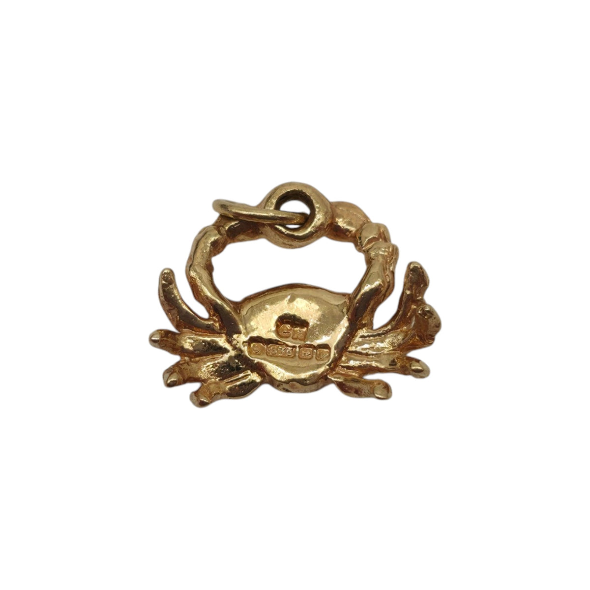 9ct 375 Yellow Gold Crab Charm 1970 L 1.1 cm 0.9 g.