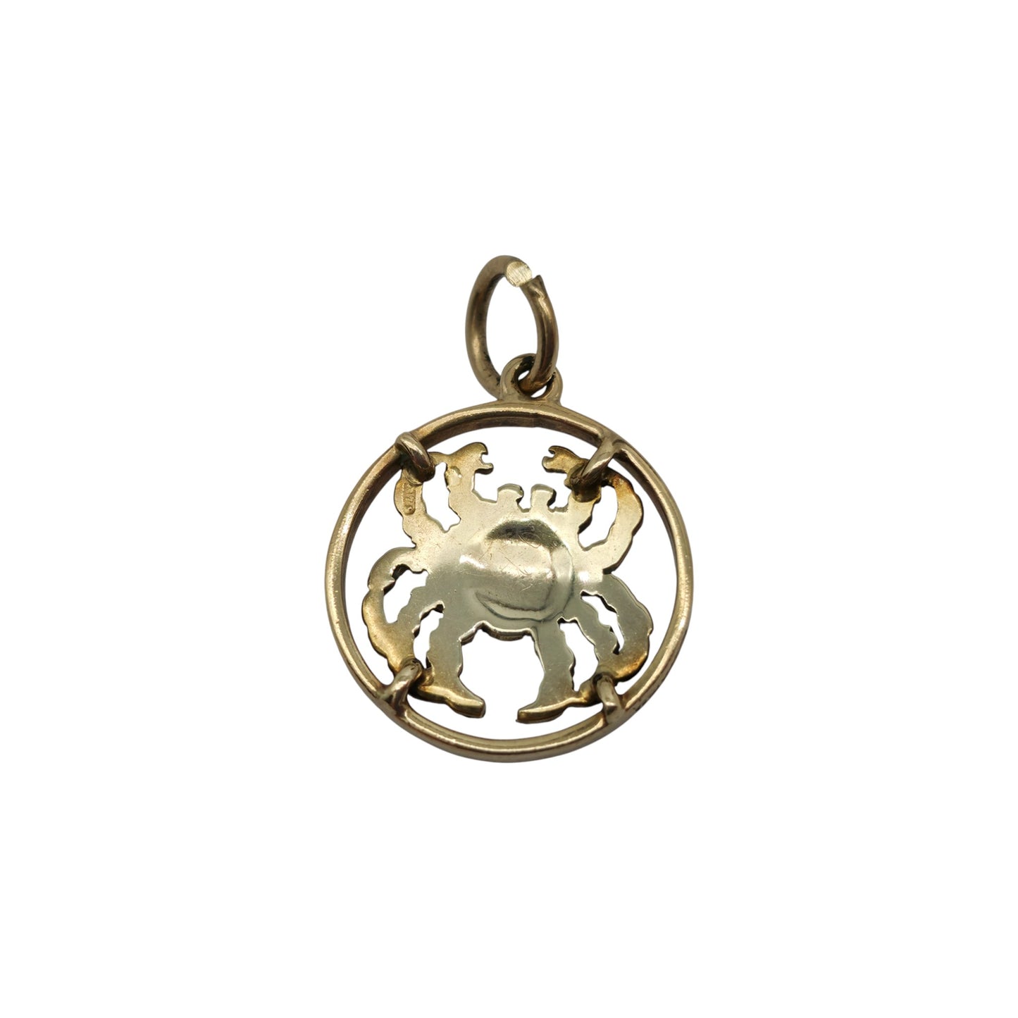 9ct 375 Yellow Gold & Enamel Crab Charm 1960 L 1.6 cm 1.9 g.