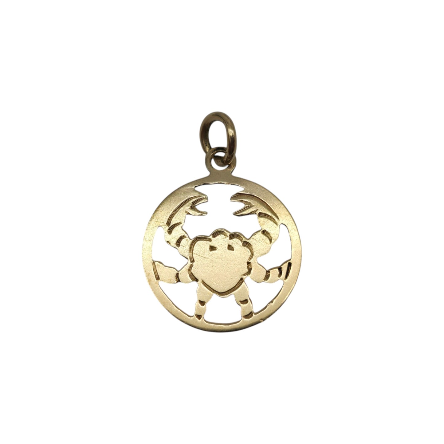 Chester 9ct 375 Yellow Gold Crab Charm 1957 L 1.3 cm 0.5 g.