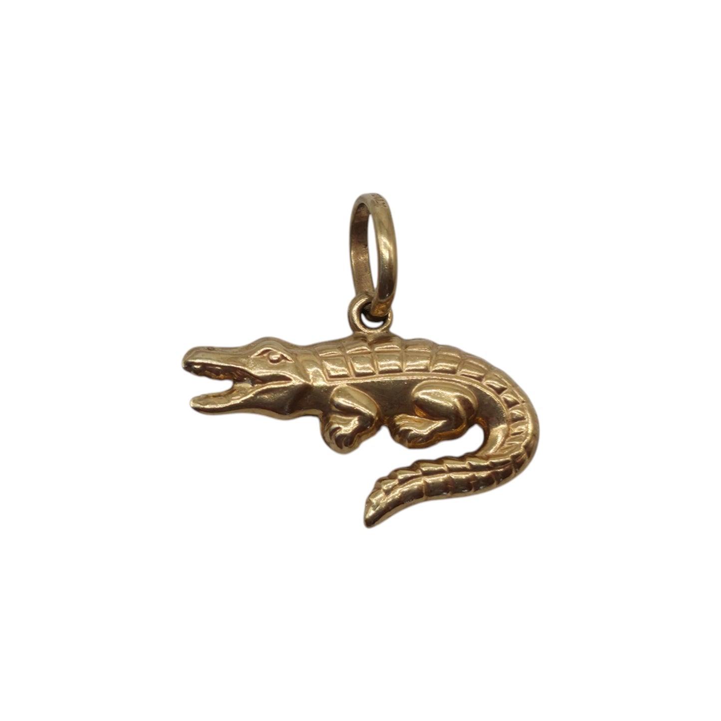 9ct 375 Yellow Gold Crocodile Charm L 2.0 cm 0.8 g.